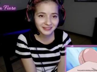 18yo youtuber gets desiring nonton hentai during the stream and masturbates - emma fiore